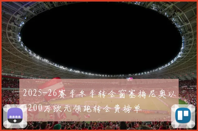 2025-26赛季冬季转会窗塞梅尼奥以7200万欧元领跑转会费榜单